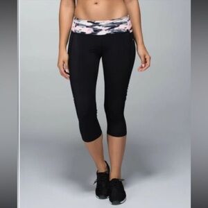Lululemon Athletica Black and Pink High-Waisted Leggings
